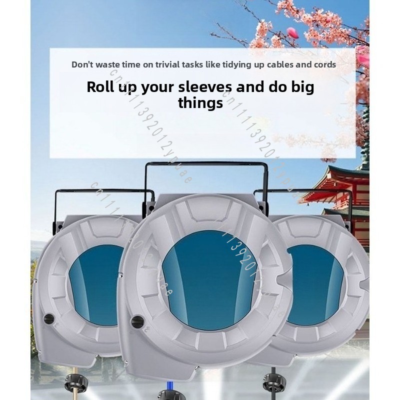 Garden Hose Reel Automatic Retractable 30M - 30m自動巻き取り式ホースリール、11x15mmのガーデン用給水ホース、多機能スプレーノズル＆ホース収納ツール