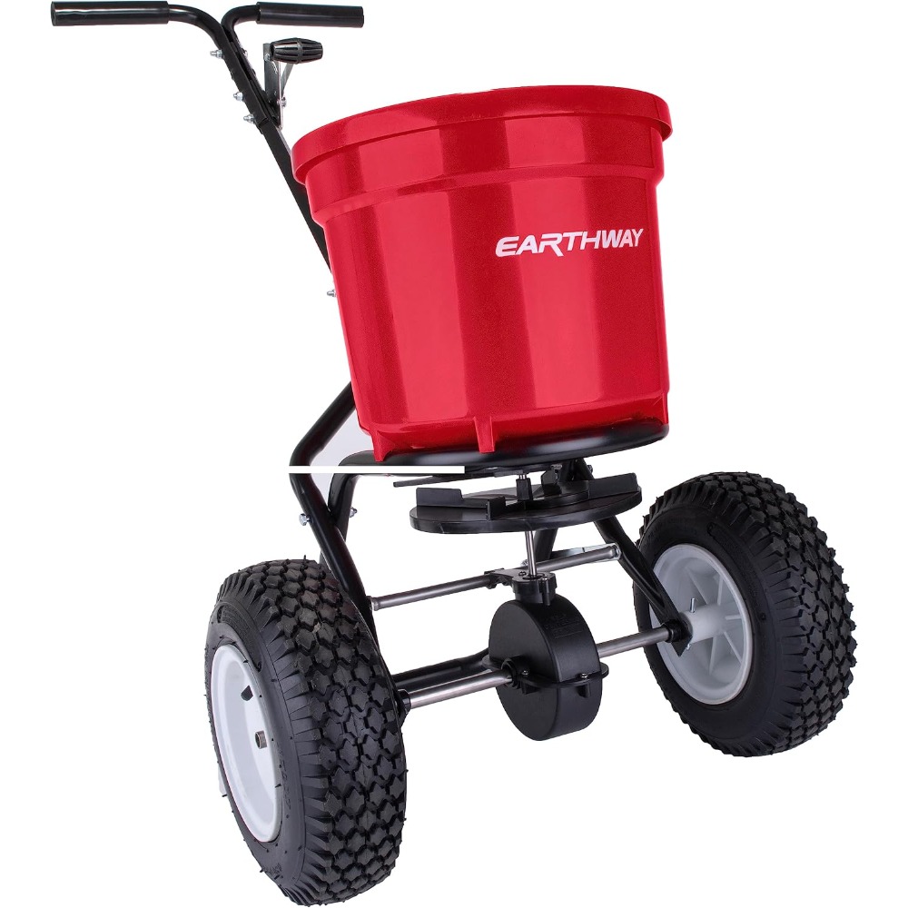 Fertilizer Spreader Walk Behind Broadcast - 2150型 商業用50ポンド散布肥料散布機。 調整可能な播種深さを持つ、頑丈な手押し式園芸用播種機