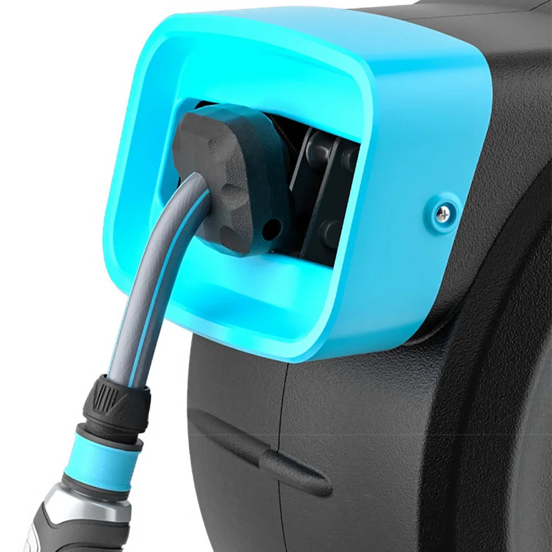 Garden Hose Reel Automatic Retractable 30M - 自動巻き取り式ウォーターホーススタンド、ガーデンスプリンクラーとウォーターガン収納ラック、壁掛け式ホースリール 20M/25M/30M
