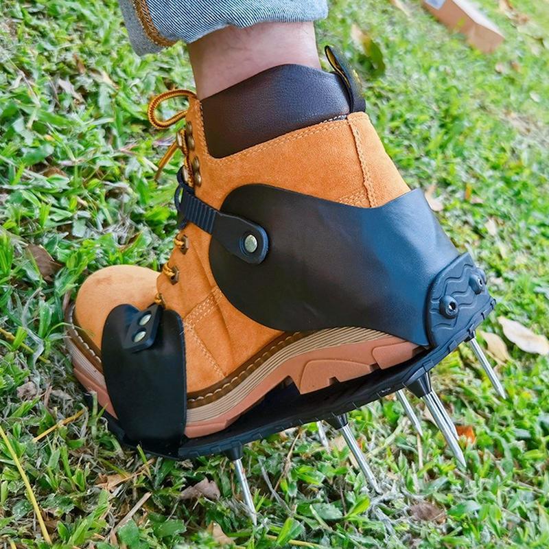 Lawn Aerator Shoes Spikes Heavy Duty - エアレートシューズ芝生エアレーターシューズヘビーデューティスパイクポータブル屋外ガーデンツールフック&ループストラップ付き土壌肥料砂用
