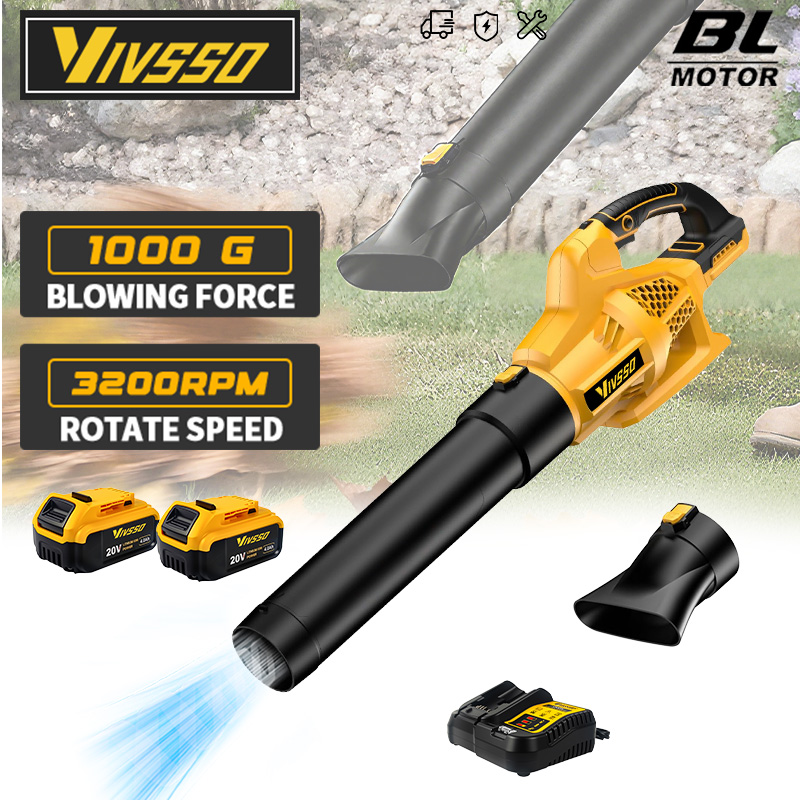 Cordless Leaf Blower Brushless 20V - VIVSSO コードレスエアブロワー ブラシレスハンドヘルドリーフジェットターボブロワー 強風力ツール デウォルト20Vバッテリーピン用
