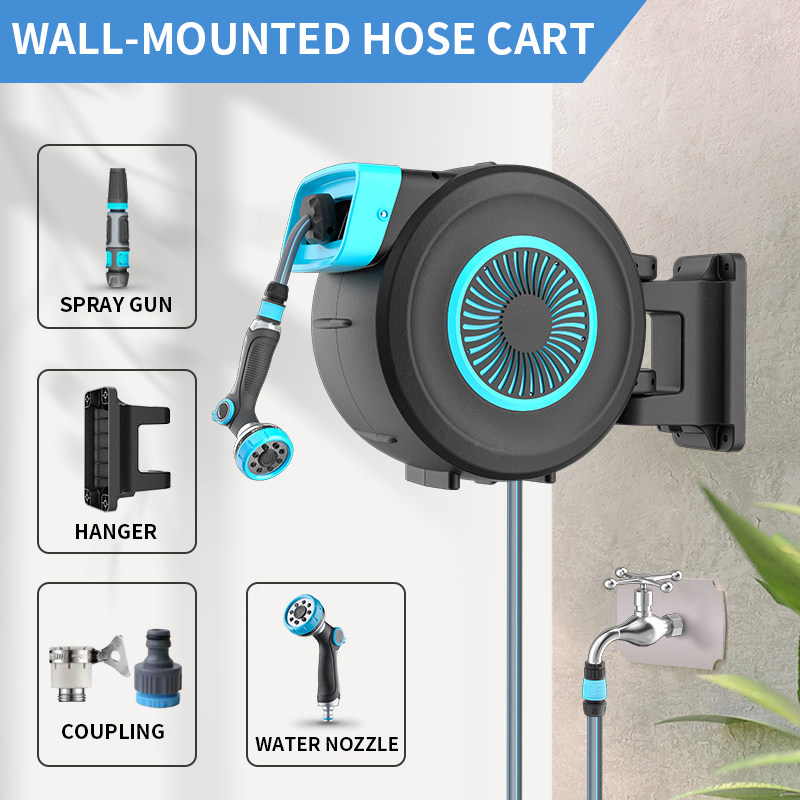 自動巻き取り式ウォーターホーススタンド、ガーデンスプリンクラ - Garden Hose Reel Automatic Retractable 30M のレビューと価格