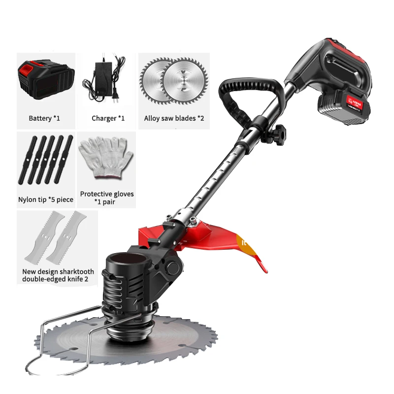 1880 ワット電動芝刈り機 21V 調整可能な家庭用除草機 - Brushless Cordless Grass Trimmer 21V のレビューと価格