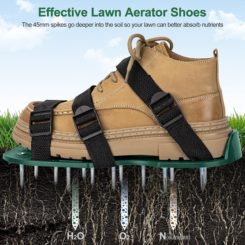 1ペアの芝生エアレーターシューズ、芝生用ヘビーデューティスパ - Lawn Aerator Shoes Spikes Heavy Duty のレビューと価格