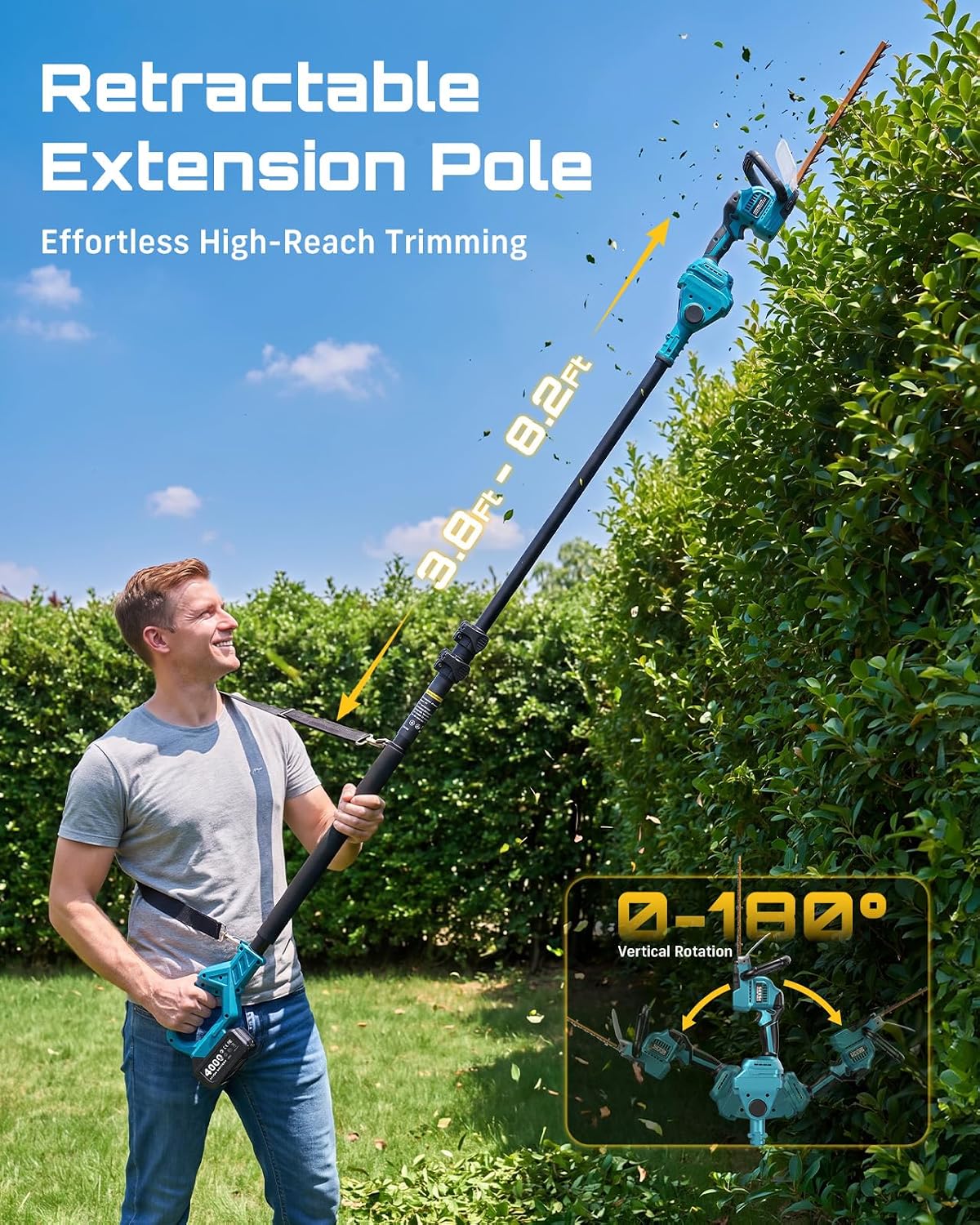 6-in-1 コードレスポールソー＆ヘッジトリマー コンボ（ - Cordless Hedge Trimmer Pole 2 In 1 のレビューと価格