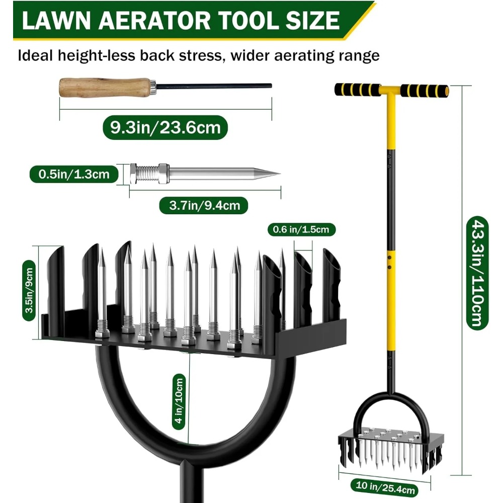 2-in-1手動芝生エアレーターツール：16個の3.5インチ - Lawn Aerator Shoes Spikes Heavy Duty のレビューと価格