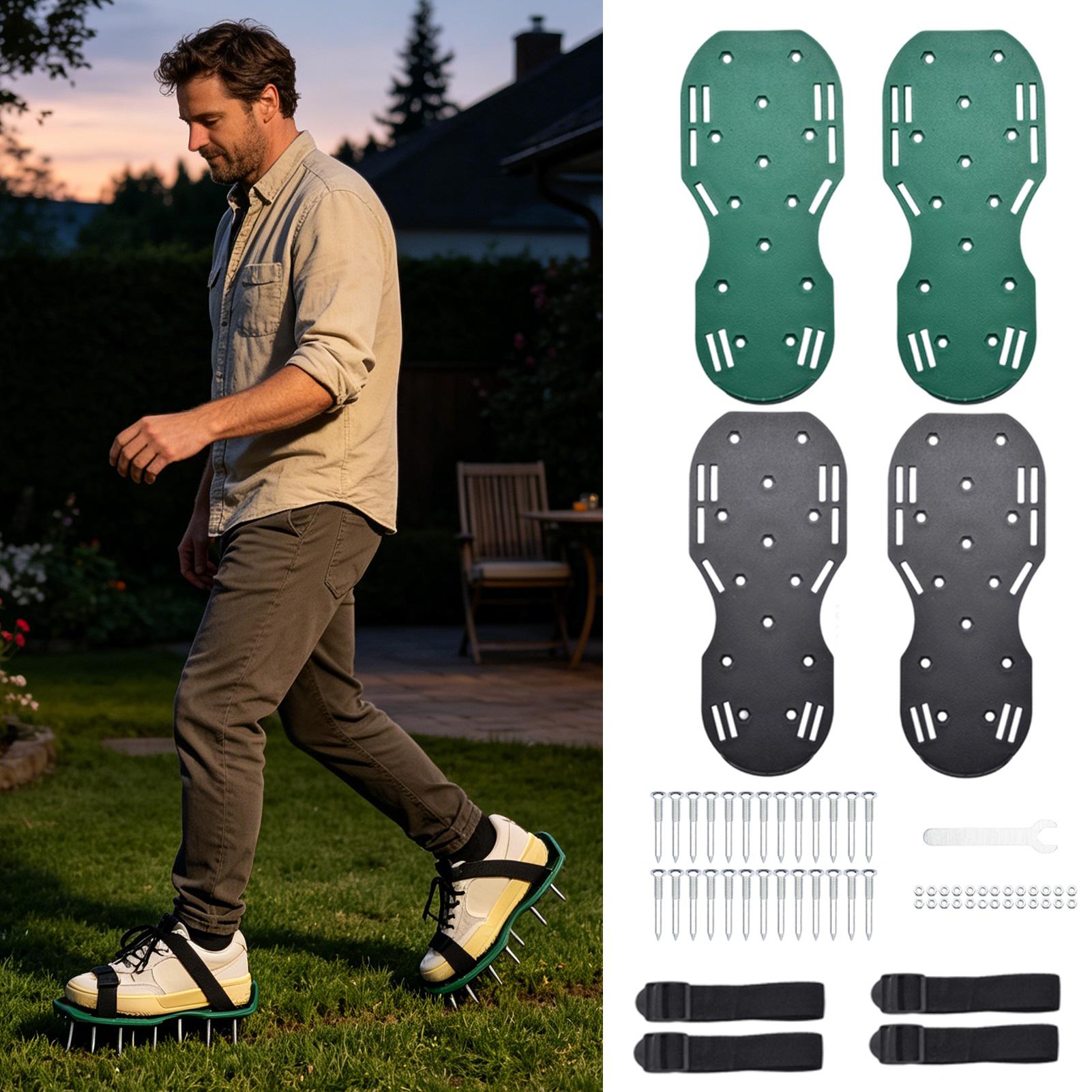 芝生用エアレーションシューズ、頑丈な金属製スパイクソール、調 - Lawn Aerator Shoes Spikes Heavy Duty のレビューと価格