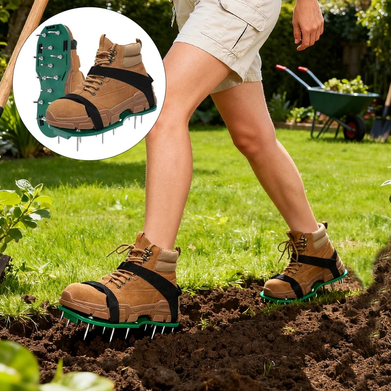 調整可能なスパイク付き芝生通気靴、頑丈な手動式地面通気サンダ - Lawn Aerator Shoes Spikes Heavy Duty のレビューと価格