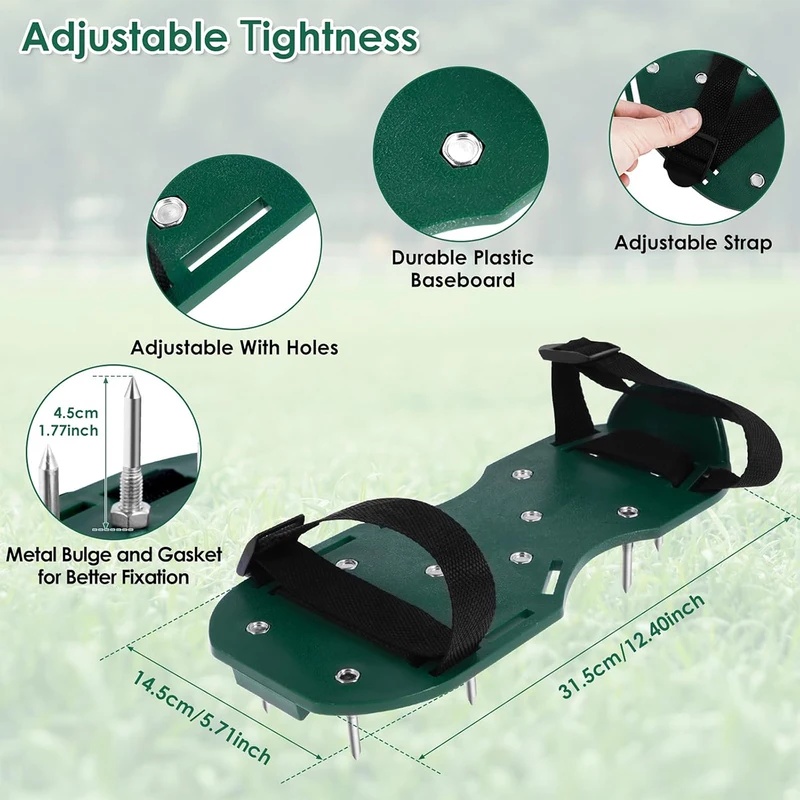 調整可能なスパイク付き芝生通気靴、頑丈な手動式地面通気サンダ - Lawn Aerator Shoes Spikes Heavy Duty のレビューと価格