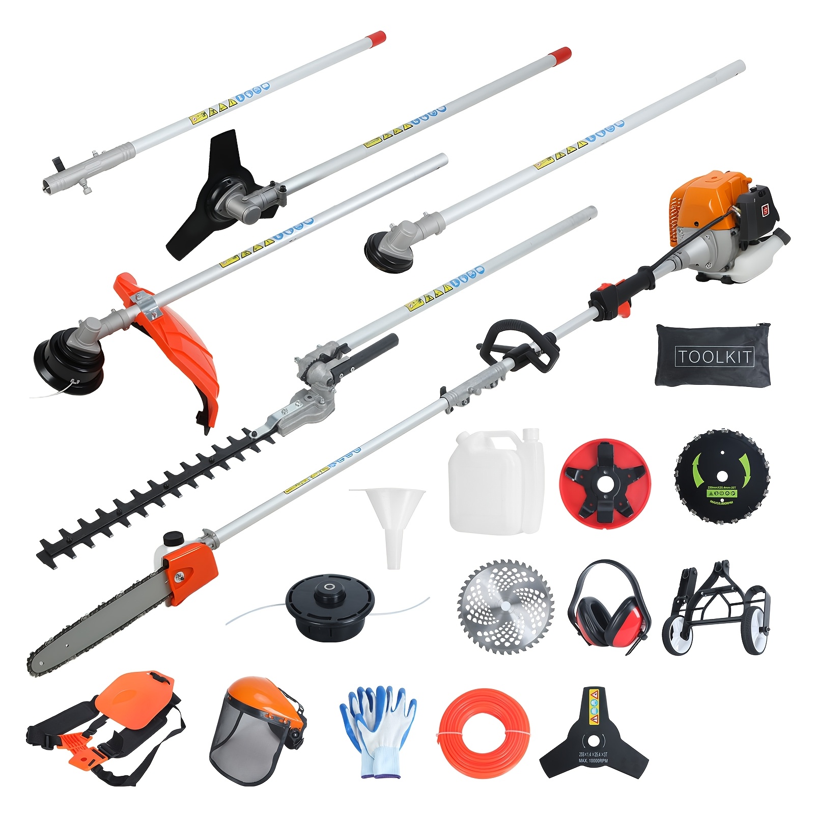 8-in-1多機能ガス式草刈り機、52cc 2ストロークスト - Cordless Hedge Trimmer Pole 2 In 1 のレビューと価格
