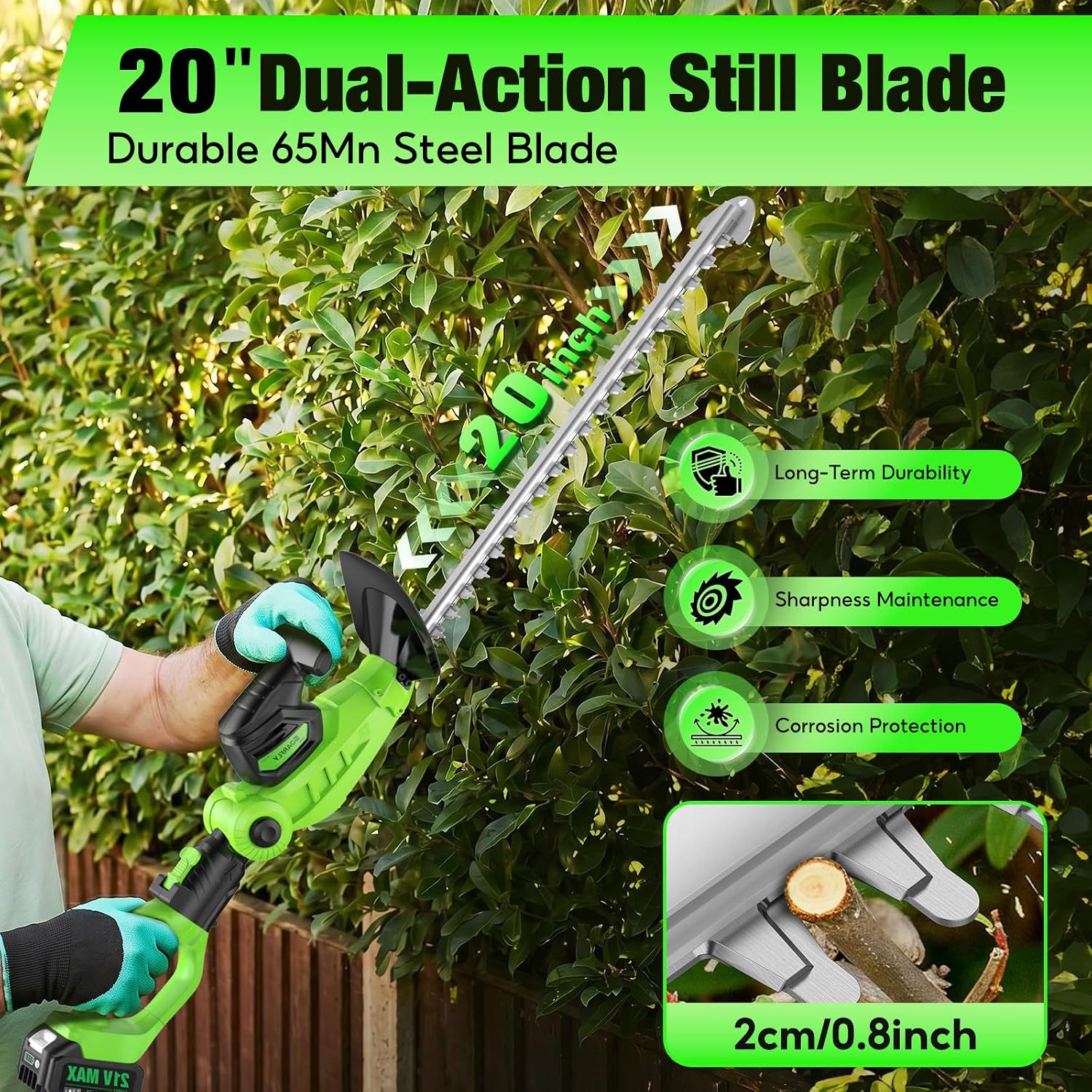 コードレス2-in-1ヘッジトリマー（ポール式と手持ち式） - Cordless Hedge Trimmer Pole 2 In 1 のレビューと価格