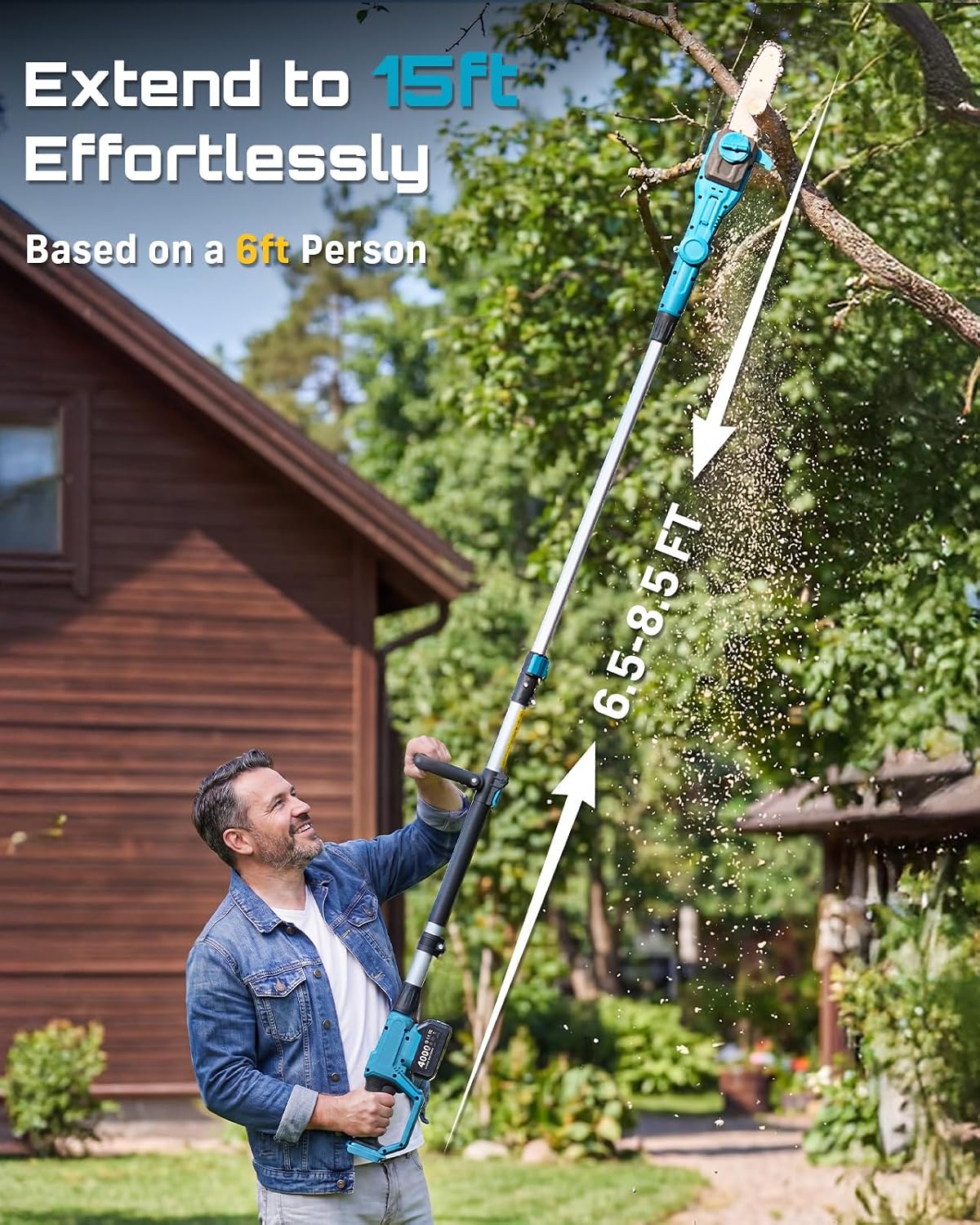 2-in-1コードレスポールソー＆ヘッジトリマー、8インチポ - Cordless Hedge Trimmer Pole 2 In 1 のレビューと価格