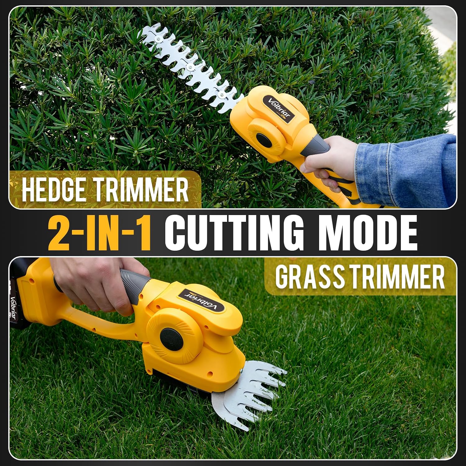 2-in-1コードレスポールヘッジトリマー＆草刈り機、14フ - Cordless Hedge Trimmer Pole 2 In 1 のレビューと価格