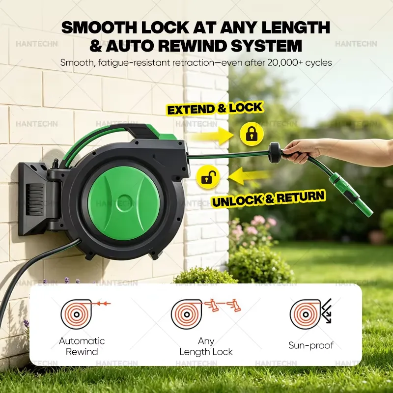 Hantechn製 自動巻き取り式ガーデンホースリール 30 - Garden Hose Reel Automatic Retractable 30M のレビューと価格
