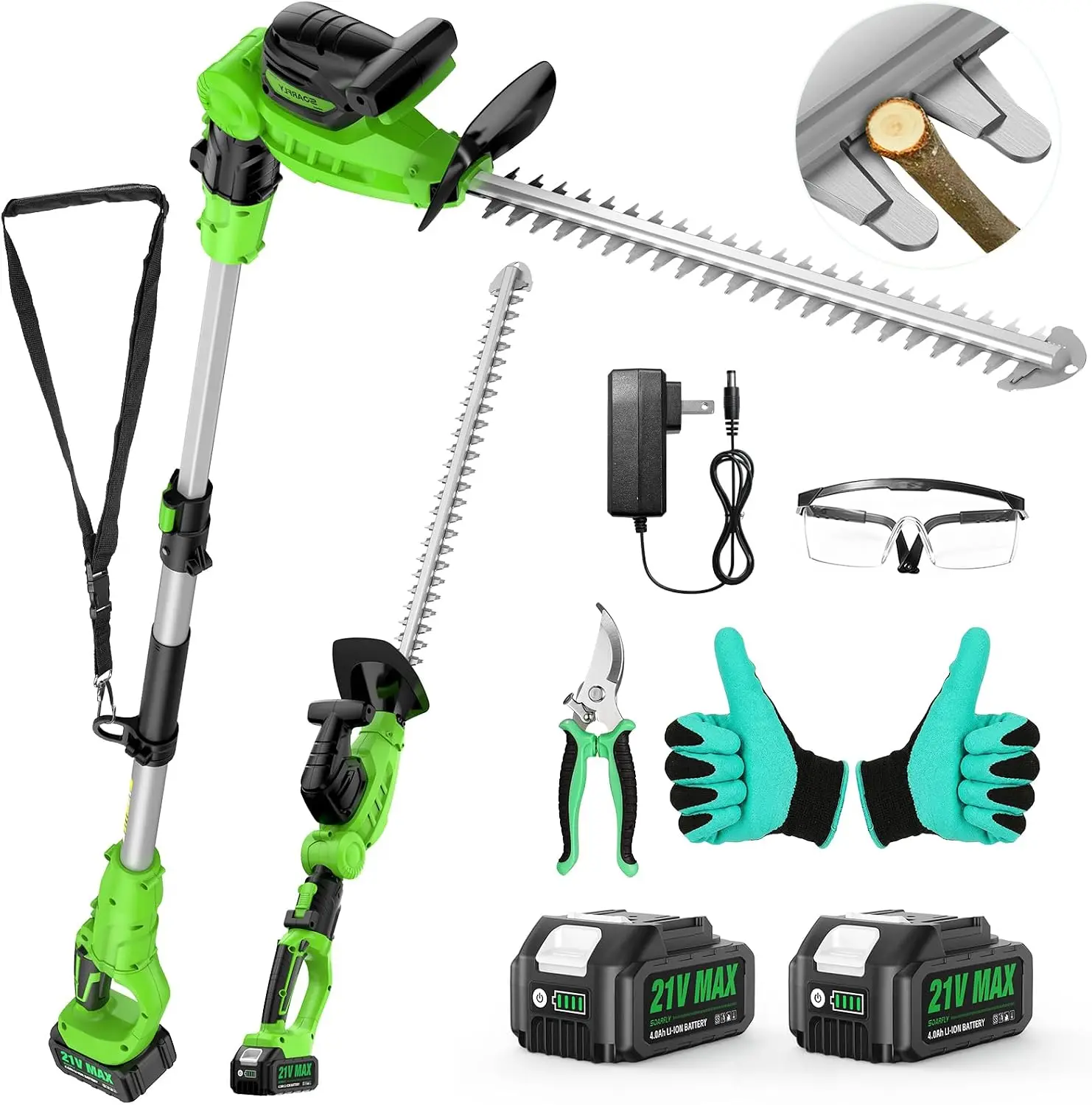2 in 1 ポール式ヘッジトリマー コードレス＆ハンドヘル - Cordless Hedge Trimmer Pole 2 In 1 のレビューと価格
