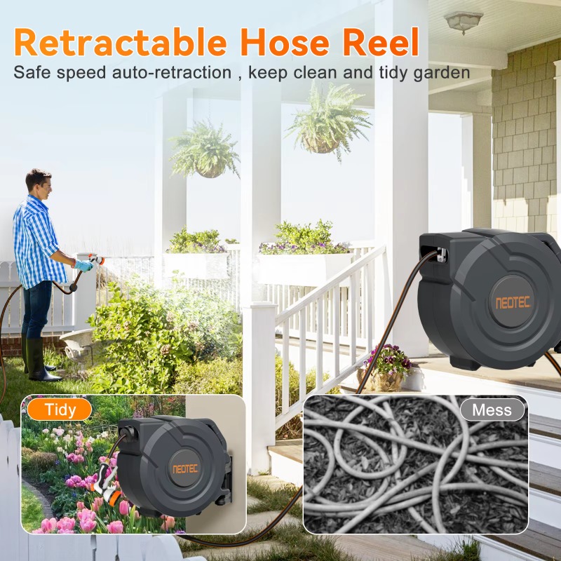 1/2インチ 30メートル 自動巻き取り式ガーデンホースパイ - Garden Hose Reel Automatic Retractable 30M のレビューと価格