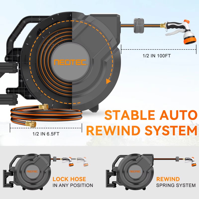1/2インチ 30メートル 自動巻き取り式ガーデンホースパイ - Garden Hose Reel Automatic Retractable 30M のレビューと価格