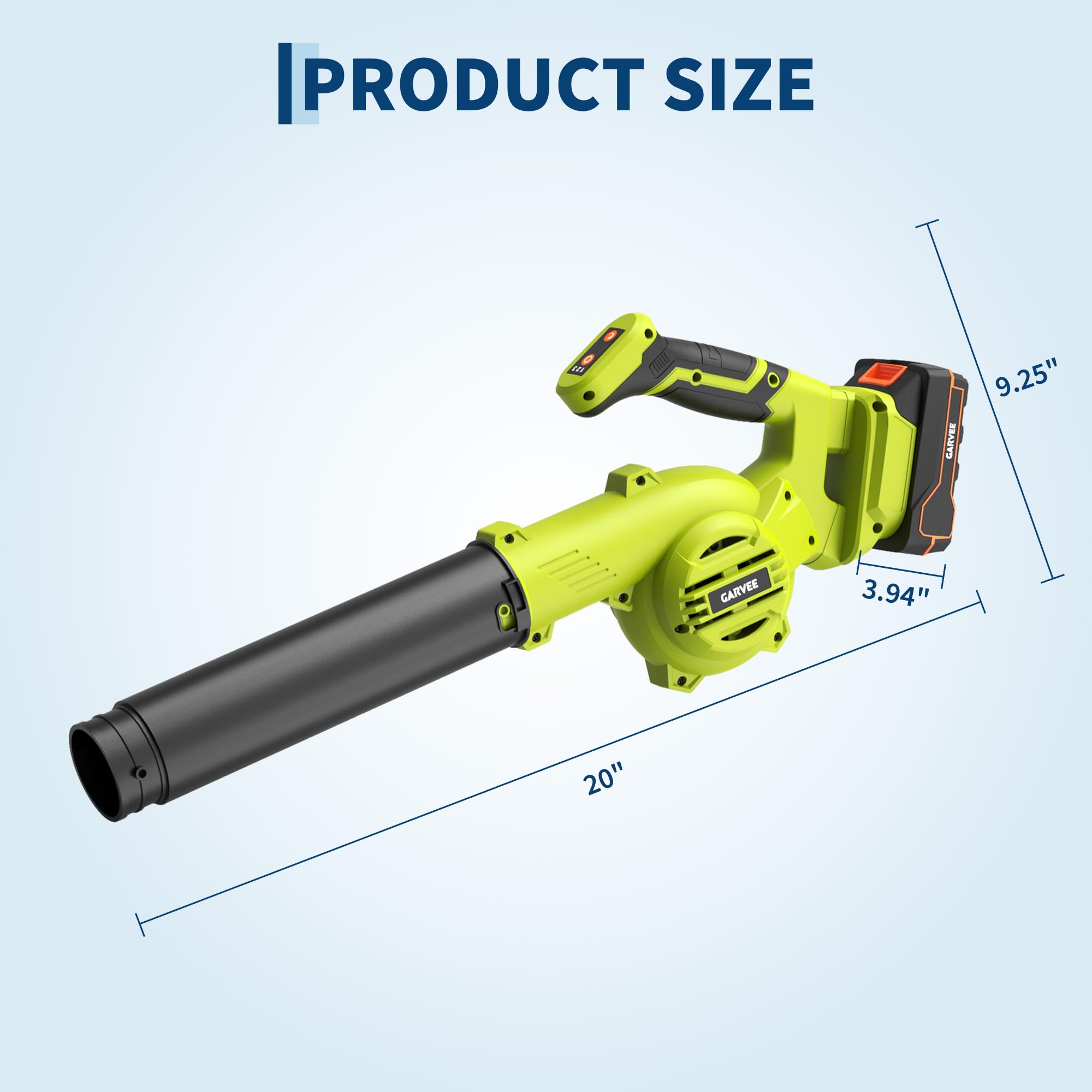 20Vコードレスリーフブロワー、4.0Ahバッテリーと充電器 - Cordless Leaf Blower Brushless 20V のレビューと価格