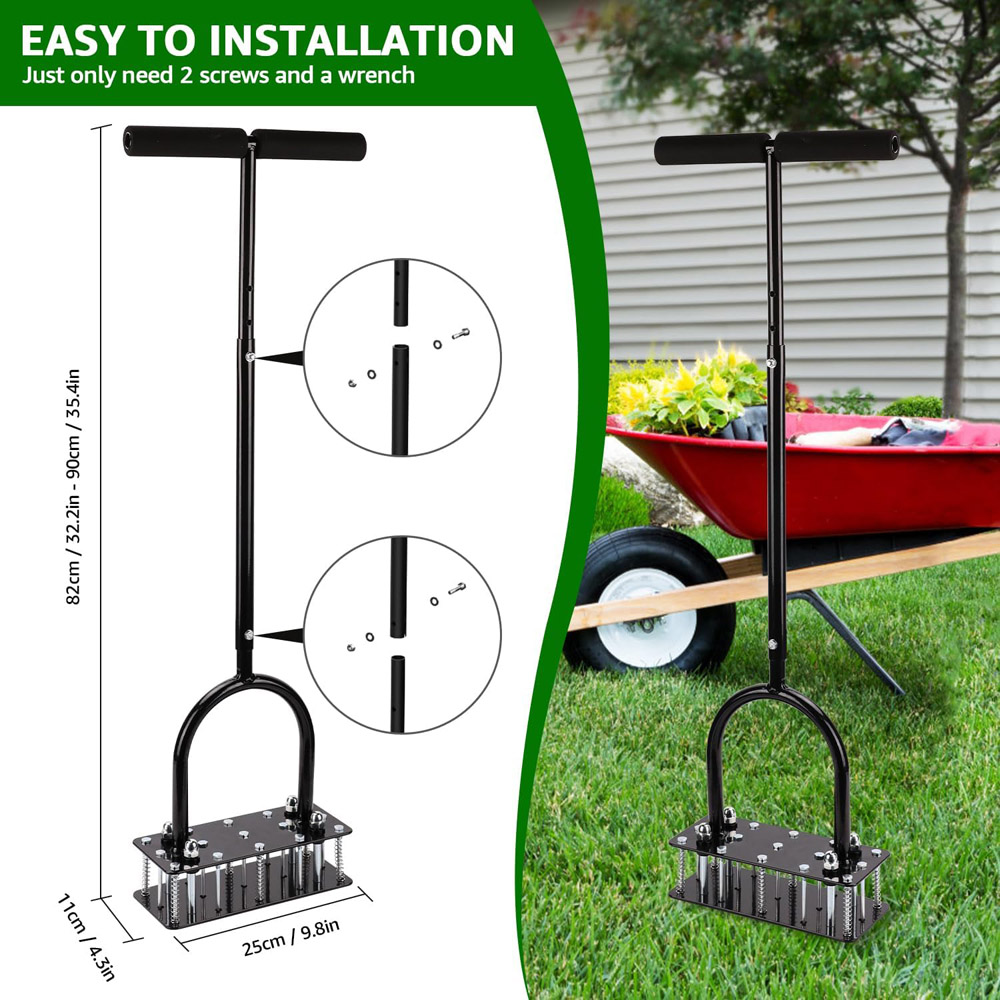 新型芝生エアレーター、自動汚れ・落ち葉除去設計、頑丈な手動芝 - Lawn Aerator Shoes Spikes Heavy Duty のレビューと価格