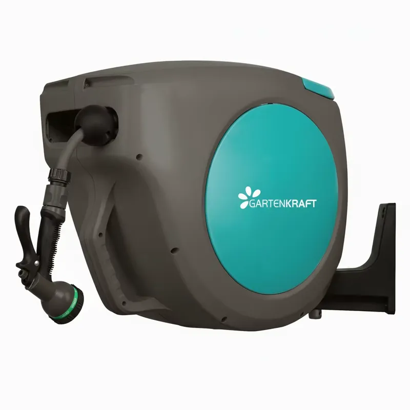 30メートル壁掛け式スプレーノズル付き自動巻き取り式ガーデン - Garden Hose Reel Automatic Retractable 30M のレビューと価格