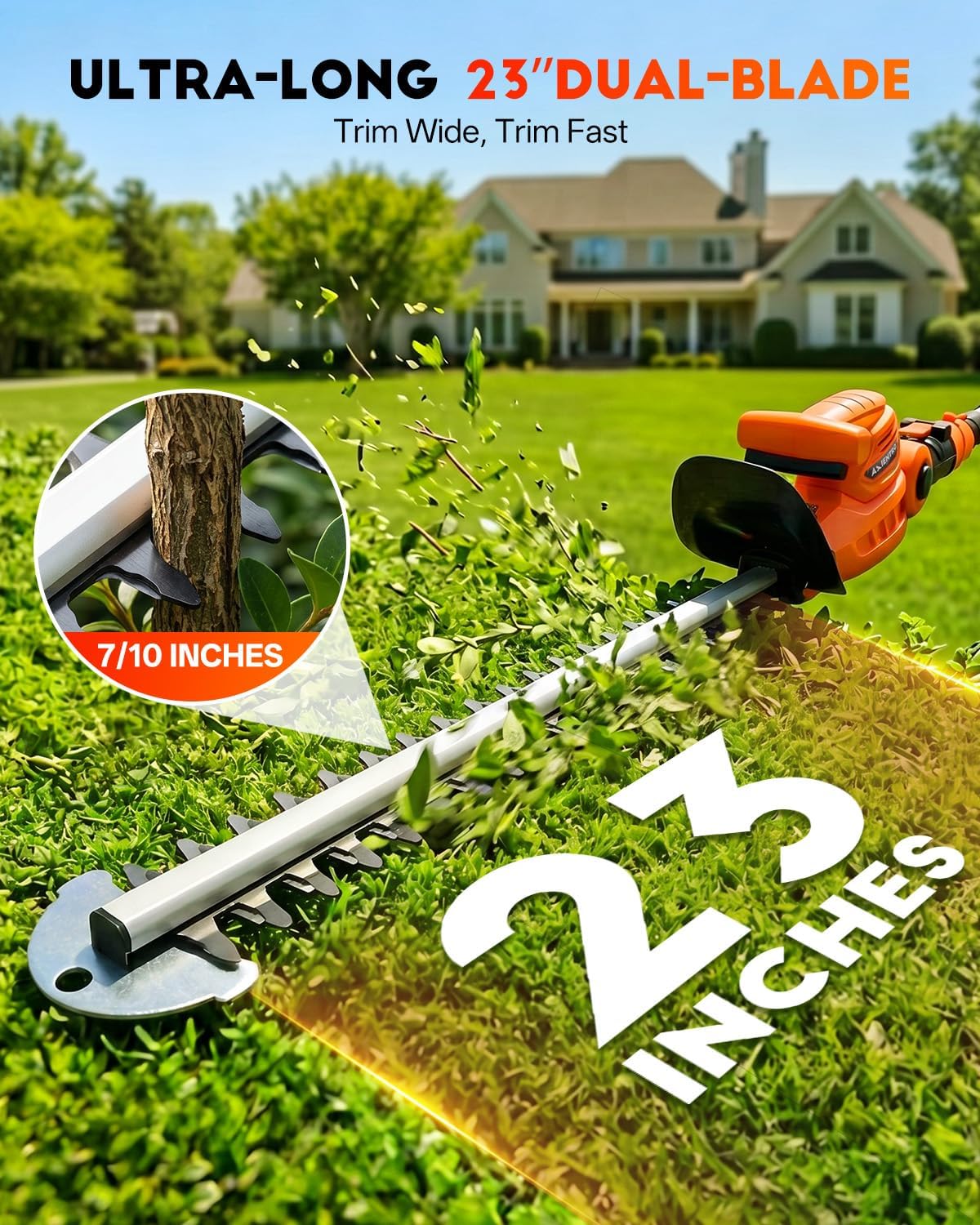 2-in-1デザインと伸縮式延長ポールを備えたコードレスヘッ - Cordless Hedge Trimmer Pole 2 In 1 のレビューと価格